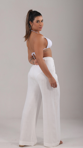 Calça Estela | Pantalona | Branca