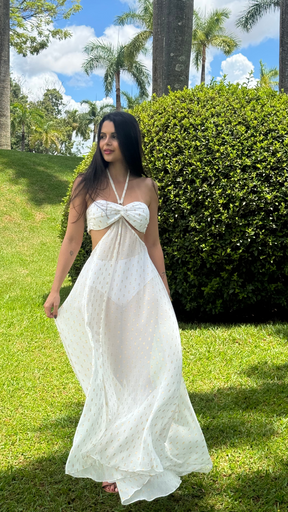 Vestido Virgínia | Off Dourado