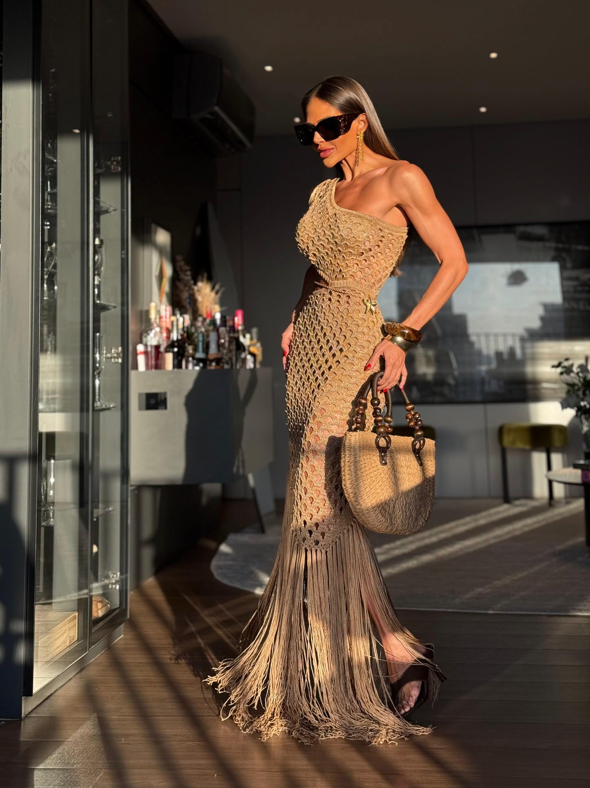 VESTIDO ESTRELA TOFFEE - VESTIDO COM HOT PANT , FIOS DE SEDA