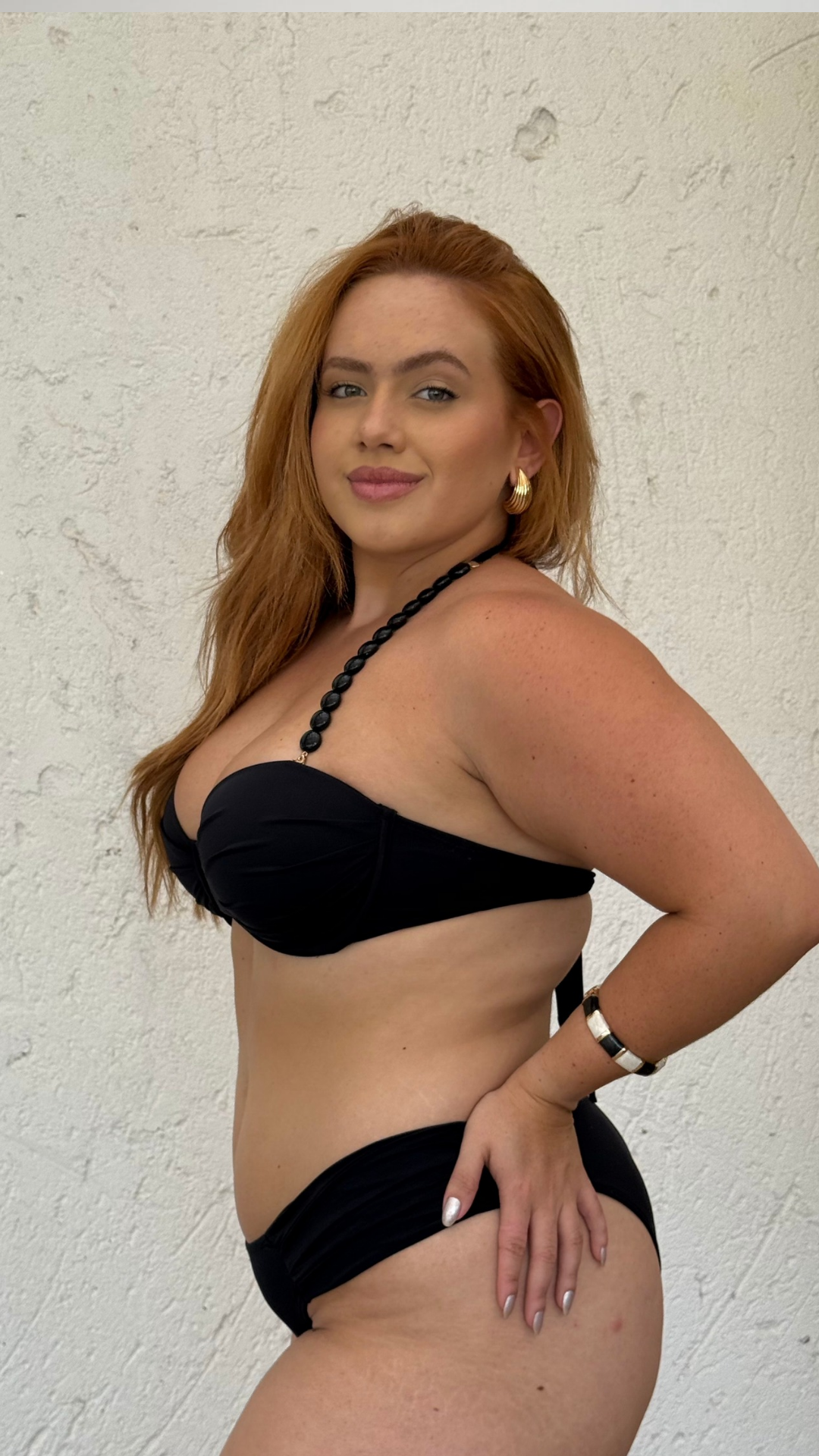 Top Helena Preto  - Alças Pérolas Negras -