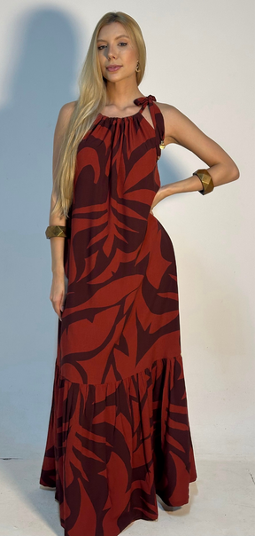 VESTIDO ANGELINE TERRACOTA estampado