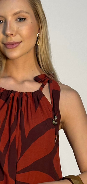 VESTIDO ANGELINE TERRACOTA estampado