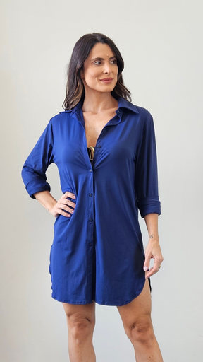 CHEMISE TABATA MALHA MARINHO