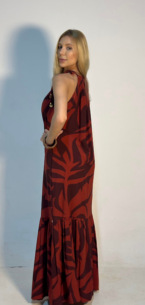 VESTIDO ANGELINE TERRACOTA estampado